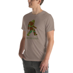 Camoflage Sasquatch Yeti Bigfoot Unisex t-shirt in Regular & Plus