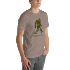 Camoflage Sasquatch Yeti Bigfoot Unisex t-shirt in Regular & Plus