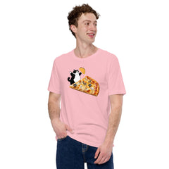 Funny T-Shirt Fat Cat Holding a Taco Goat Cheese Pizza Unisex t-shirt