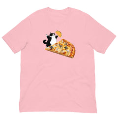 Funny T-Shirt Fat Cat Holding a Taco Goat Cheese Pizza Unisex t-shirt