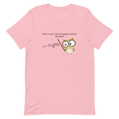 Funny Math T-shirt Owl Algebra Unisex t-shirt gift for someone who loves math Math Teacher