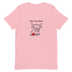 Funny Tee Best Cow Mom Heart Unisex t-shirt gift for someone who loves cows Valentine's Day Mother's Day