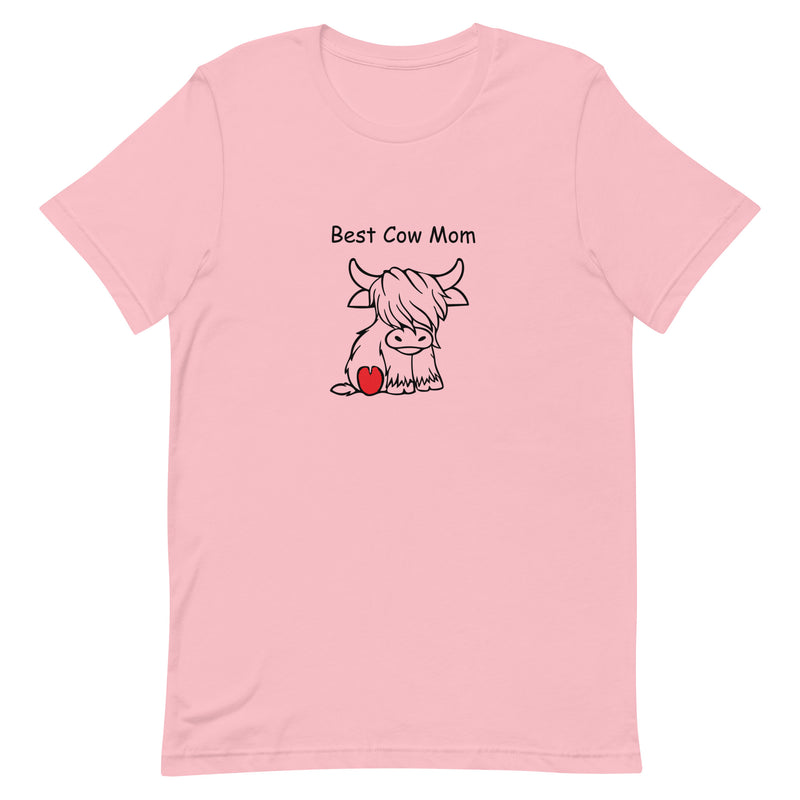 Funny Tee Best Cow Mom Heart Unisex t-shirt gift for someone who loves cows Valentine's Day Mother's Day