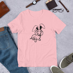 Dachshund Outline Happy Easter Bunny Unisex t-shirt gift for Dachshund Weiner dog lover owner