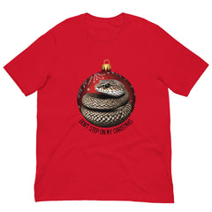 Don't Step on Christmas Snake Christmas Tee Unisex t-shirt in reg and plus