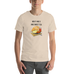 Meat and Three Crew Neck Unisex t-shirt gift for Meat and 3 food lover