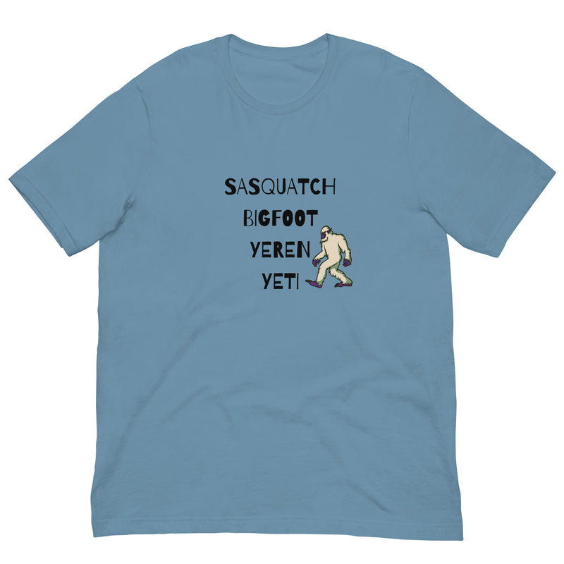 Sasquatch Bigfoot Yeren Yeti Unisex T-shirt Crew Neck Short Sleeve Regular and Plus Sizes