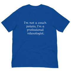 Funny Couch Potato Short Sleeve Crew Neck Unisex t-shirt Professional Relaxologist