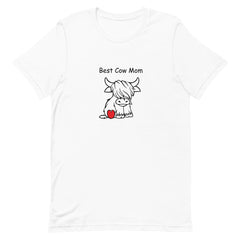 Funny Tee Best Cow Mom Heart Unisex t-shirt gift for someone who loves cows Valentine's Day Mother's Day