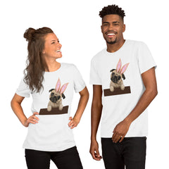 Pug Happy Easter Bunny Unisex t-shirt gift for Easter Pug Dog Lover