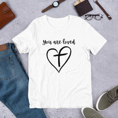 Jesus You are Loved Cross in Heart Unisex t-shirt gift for Christian Easter