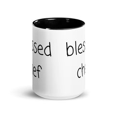 Blessed Chef Ceramic 15oz Mug with color inside gift for someone who cooks