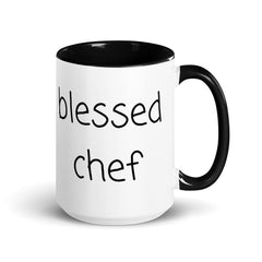 Blessed Chef Ceramic 15oz Mug with color inside gift for someone who cooks