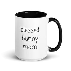 Blessed Bunny Mom Ceramic 15oz Mug with Color inside gift for bunny rabbit owner