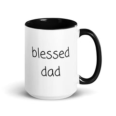 Blessed Dad Ceramic 15oz Mug with Color Inside gift for Father's Day Birthday