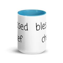 Blessed Chef Ceramic 15oz Mug with color inside gift for someone who cooks