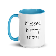 Blessed Bunny Mom Ceramic 15oz Mug with Color inside gift for bunny rabbit owner