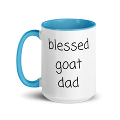 Blessed Goat Dad Ceramic 15oz Mug with Color Inside gift for someone who has goats