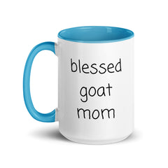 Blessed Goat Mom Ceramic 15oz Mug with Color Inside gift for someone who has goats