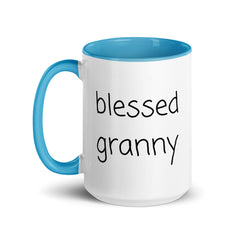 Blessed Granny Ceramic 15oz Mug with Color Inside gift for granny Grandparents Day