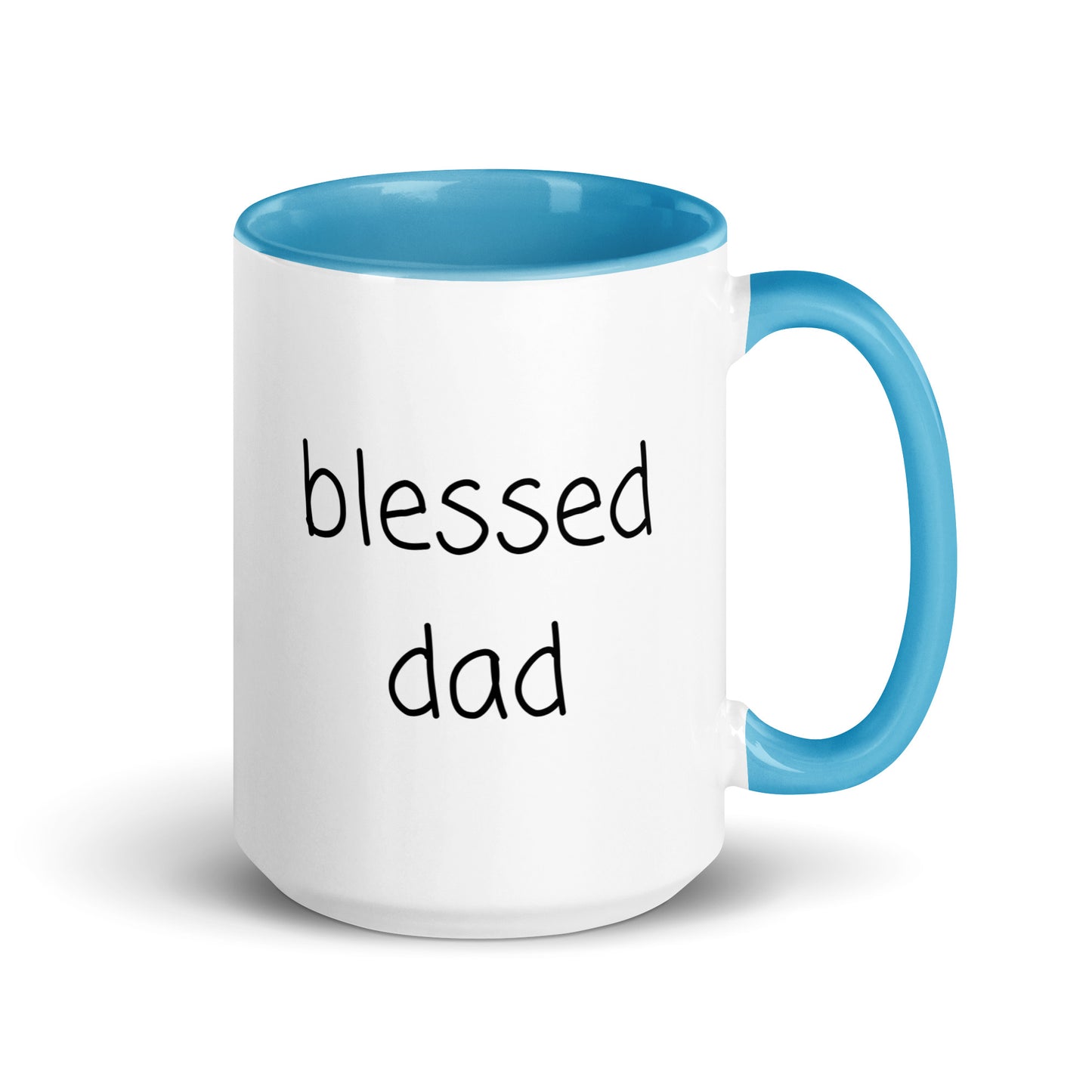 Blessed Dad Ceramic 15oz Mug with Color Inside gift for Father's Day Birthday