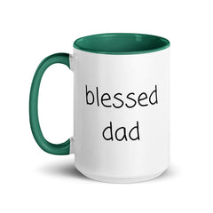 Blessed Dad Ceramic 15oz Mug with Color Inside gift for Father's Day Birthday