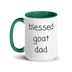 Blessed Goat Dad Ceramic 15oz Mug with Color Inside gift for someone who has goats