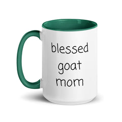 Blessed Goat Mom Ceramic 15oz Mug with Color Inside gift for someone who has goats