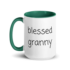 Blessed Granny Ceramic 15oz Mug with Color Inside gift for granny Grandparents Day