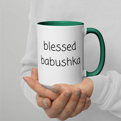 Blessed Babushka Mug with Color Inside gift for babushka