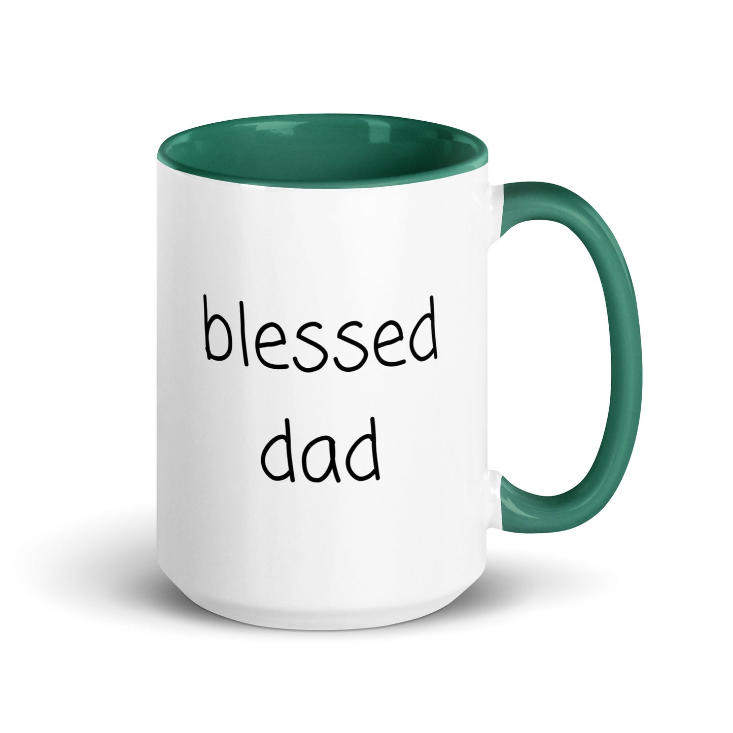 Blessed Dad Ceramic 15oz Mug with Color Inside gift for Father's Day Birthday