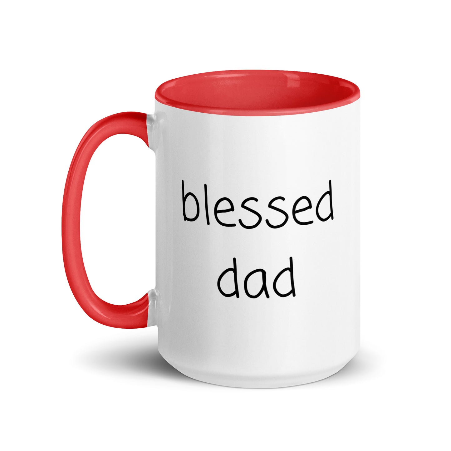 Blessed Dad Ceramic 15oz Mug with Color Inside gift for Father's Day Birthday