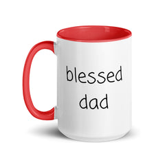 Blessed Dad Ceramic 15oz Mug with Color Inside gift for Father's Day Birthday