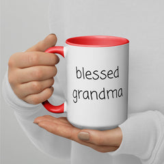 Blessed Grandma Ceramic 15oz Mug with Color Inside gift for grandma Grandparents Day