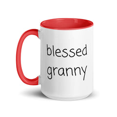 Blessed Granny Ceramic 15oz Mug with Color Inside gift for granny Grandparents Day