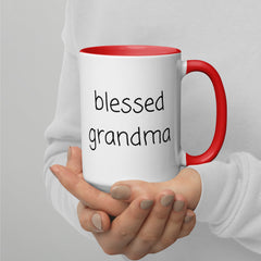 Blessed Grandma Ceramic 15oz Mug with Color Inside gift for grandma Grandparents Day