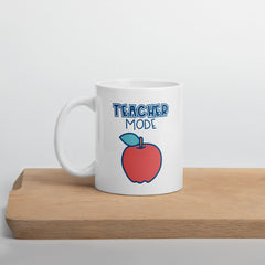 Teacher Mode Apple Ceramic White glossy mug gift for teachers