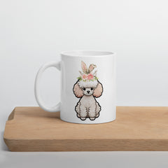 Toy Poodle Happy Easter Bunny White Ceramic glossy mug gift for Easter Poodle Dog Lover