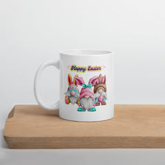 Easter Gnomes Happy Easter Bunny Ceramic White glossy mug gift for Easter gift for someone who loves gnomes