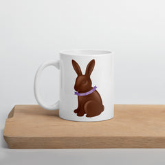 Chocolate Easter Bunny Happy Easter White Ceramic glossy mug gift for Easter