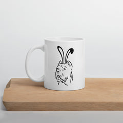 Cane Corso Outline Happy Easter Bunny White Ceramic glossy mug gift for Cane Corso Dog Owner Lover