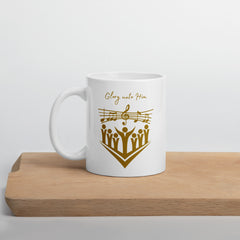 Glory unto Him Church Choir ceramic white glossy mug gift for church singer or music director