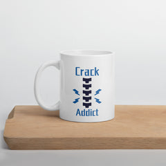 Crack Addict ceramic White glossy mug gift for chiropractor