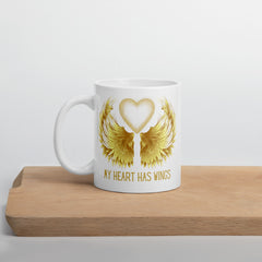 My Heart has Wings Ceramic White glossy mug Personal Loss Death of Loved One