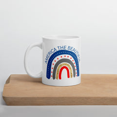 America the Beautiful Ceramic White glossy mug with handle