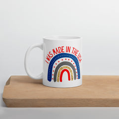 Patriotic Made in America Ceramic White glossy mug with handle