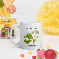 Victorian Flower Language Linden Tree Marriage White Ceramic glossy mug gift