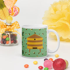 Save the Bees White glossy mug for the Bee Lover or Bee Keeper