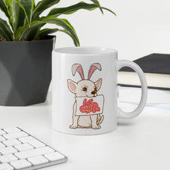 Chihuahua Happy Easter Easter Bunny Ceramic White glossy mug gift for Easter Chihuahua Dog Lover