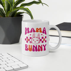 Mama Bunny Easter Happy Easter Bunny White Ceramic Glossy Mug gift for mom Mother's Day